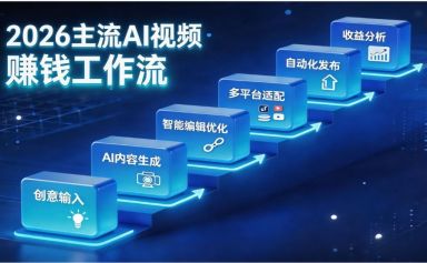 2026主流 AI视频赚钱工作流（整体结构）